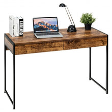Load image into Gallery viewer, 2-Drawer Computer Desk Study Table Home Office Writing Workstation-Coffee