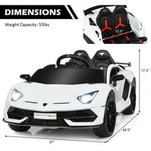 Load image into Gallery viewer, 12 V Licensed Lamborghini SVJ RC Kids Ride On Car with Trunk and Music-White