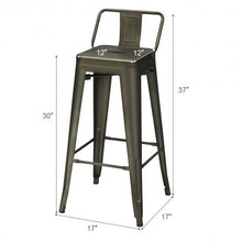 Load image into Gallery viewer, 30" Set of 4 Metal Indoor Outdoor Counter Height Bar stools -Gun