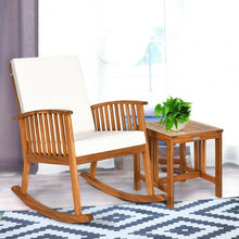 Load image into Gallery viewer, 2PCS Acacia Wood Patio Rocking Chair Table Set