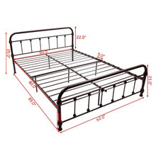 Load image into Gallery viewer, Queen Size Metal Steel Bed Frame w/ Stable Metal Slats-Chocolate