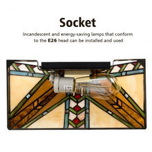 Load image into Gallery viewer, Tiffany-Style 1-Light Wall Sconce with 12" Glass Lampshade