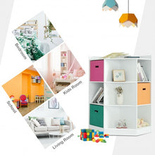 Load image into Gallery viewer, 3-Tier Kids Storage Shelf Corner Cabinet with 3 Baskets