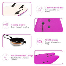 Load image into Gallery viewer, 5'5" Ocean Foamie SurfBoard with Rope and 3 Fins-Pink