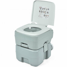 Load image into Gallery viewer, 5.3 Gallon 20L Outdoor Portable Toilet w/Level Indicator for RV Travel Camping