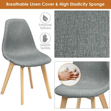 Load image into Gallery viewer, 2Pcs Modern Dining Chair Set with Wood Legs and Fabric Cushion Seat