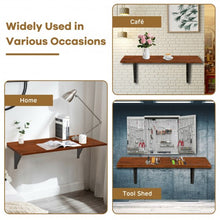 Load image into Gallery viewer, 40'' x 14'' Wall-Mounted Desk Rubber Wood Dining Table with Sturdy Steel Bracket