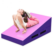 Load image into Gallery viewer, Incline Gymnastics Mat Wedge Ramp Gym Tumbling Exercise Mat-Pink & Purple