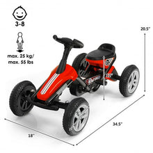 Load image into Gallery viewer, 4 Wheel Pedal Powered Ride on Racer Car for Kids-Red
