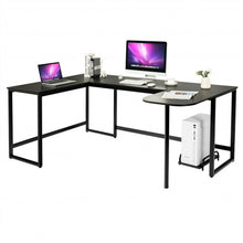 Load image into Gallery viewer, 79" U-Shaped Computer Desk with CPU Stand for Home Office -Black