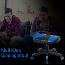 Load image into Gallery viewer, Multi-Use Footrest Swivel Height Adjustable Gaming Ottoman Footstool Chair-Blue