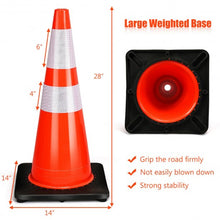 Load image into Gallery viewer, 6Pcs 28" PVC Fluorescent Reflective Road Parking Cones