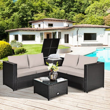 Load image into Gallery viewer, 4 Pcs Rattan Patio Furniture Set with Cushions