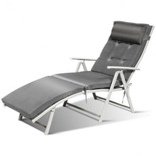 Load image into Gallery viewer, Outdoor Lightweight Folding Chaise Lounge Chair-Gray