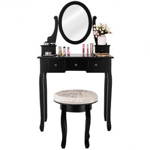 Load image into Gallery viewer, Vanity Makeup Table Set Bedroom Furniture with Padded Stool