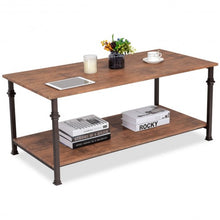 Load image into Gallery viewer, 2 Tier Living Room Accent End Coffee Table with Storage Shelf