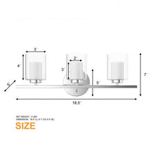 Load image into Gallery viewer, 3-Light Wall Sconce light Fixture w/ Brushed Chrome Finish