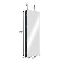 Load image into Gallery viewer, Lockable Storage Jewelry Cabinet with Frameless Mirror-Black