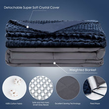 Load image into Gallery viewer, 15 lbs Weighted Blanket with Removable Soft Crystal Cover