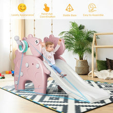 Load image into Gallery viewer, 3in1 Toddler Climber Slide Set w/Toss Toy & Basketball Hoop Indoor &Outdoor-Pink