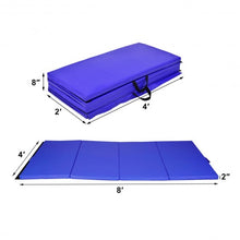 Load image into Gallery viewer, 4'x8'x2" Folding Panel Gym Fitness Gymnastics Mat-Blue