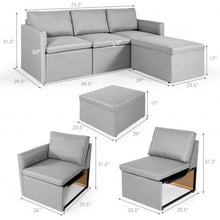 Load image into Gallery viewer, Convertible L-Shaped Sectional Sofa Couch with Reversible Chaise-Light Gray