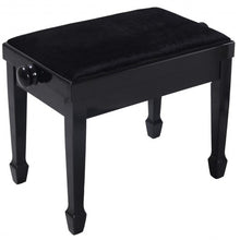 Load image into Gallery viewer, New Height Adjustable 18"-22" Piano Bench Solid Wood Black