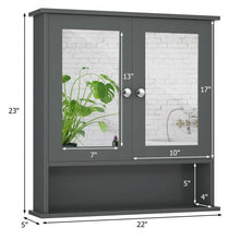 Load image into Gallery viewer, Bathroom Wall Mount Mirror Cabinet Organizer-Gray