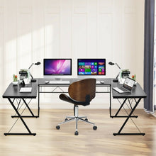 Load image into Gallery viewer, 59" L-Shaped Corner Desk Computer Table for Home Office Study Workstation-Black