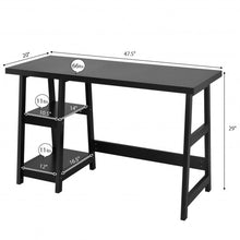 Load image into Gallery viewer, Trestle Computer Desk Home Office Workstation with Removable Shelves-Black