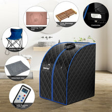Load image into Gallery viewer, Portable Personal Far Infrared Sauna with Heating Foot Pad and Chair-Black