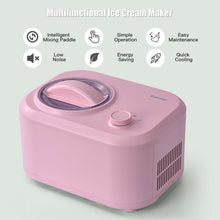 Load image into Gallery viewer, 1.1 QT Ice Cream Maker Automatic Frozen Dessert Machine with Spoon-Pink