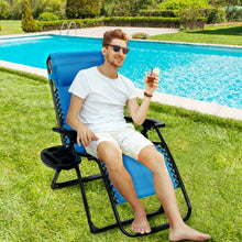 Load image into Gallery viewer, Oversize Lounge Chair Patio Heavy Duty Folding Recliner-Blue
