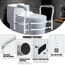 Load image into Gallery viewer, Steel Safety Toilet Rail with Created Fixable Clamp