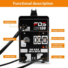 Load image into Gallery viewer, MIG 130 Welder Flux Core Wire Automatic Feed Welding Machine w/ Free Mask