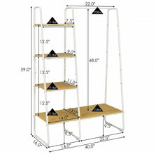Load image into Gallery viewer, Clothes Rack Free Standing Storage Tower with Metal Frame-Natural
