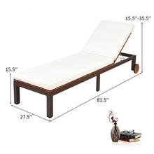 Load image into Gallery viewer, Patio Acacia Wood Lounge Chair Chaise Recliner
