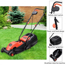 Load image into Gallery viewer, 14" Electric Push Lawn Corded Mower with Grass Bag-Red