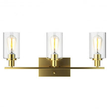 Load image into Gallery viewer, 3-Light Modern Bathroom Wall Sconce with Clear Glass Shade-Golden