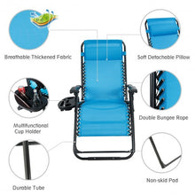 Load image into Gallery viewer, Oversize Lounge Chair Patio Heavy Duty Folding Recliner-Blue