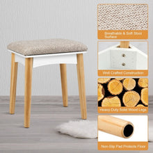 Load image into Gallery viewer, Vanity Table Set Dressing Table Cushioned Stool Makeup Table