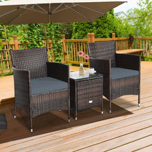 Load image into Gallery viewer, 3 pcs Outdoor Rattan Wicker Furniture Set-Gray