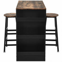 Load image into Gallery viewer, 3 Pieces Bar Table Set with Storage