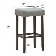 Load image into Gallery viewer, Set of 2 Nailhead Saddle Bar Stools 29" Height