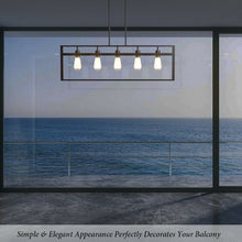 Load image into Gallery viewer, 5-Lights Pendant Lamp with Iron Square Lamp Shade