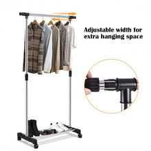 Load image into Gallery viewer, Adjustable Rolling Garment Rack Closet Organizer