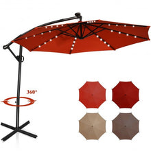 Load image into Gallery viewer, 10FT 360 Rotation Solar Powered LED Patio Offset Umbrella-Orange