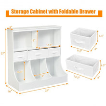 Load image into Gallery viewer, Freestanding Combo Cubby Bin Storage Organizer Unit W/3 Baskets-White