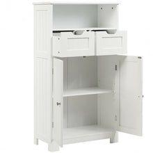 Load image into Gallery viewer, Bathroom Wooden Side Cabinet  with 2 Drawers and 2 Doors-White