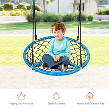 Load image into Gallery viewer, Net Hanging Swing Chair with Adjustable Hanging Ropes-Blue
